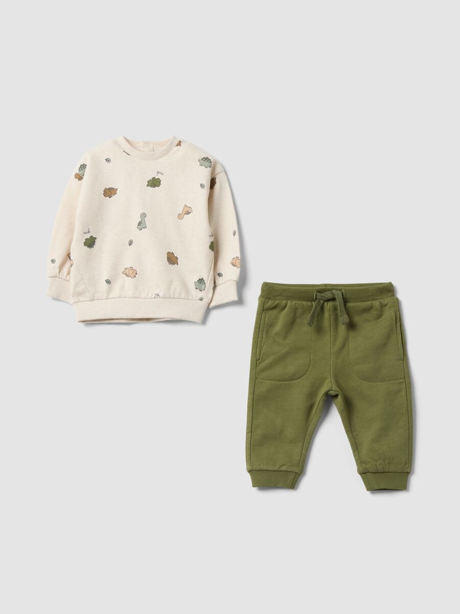 Beige and green set in pure organic cotton_0