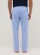 Light Blue Classic Fit Pajama Trousers in Pure Cotton_2
