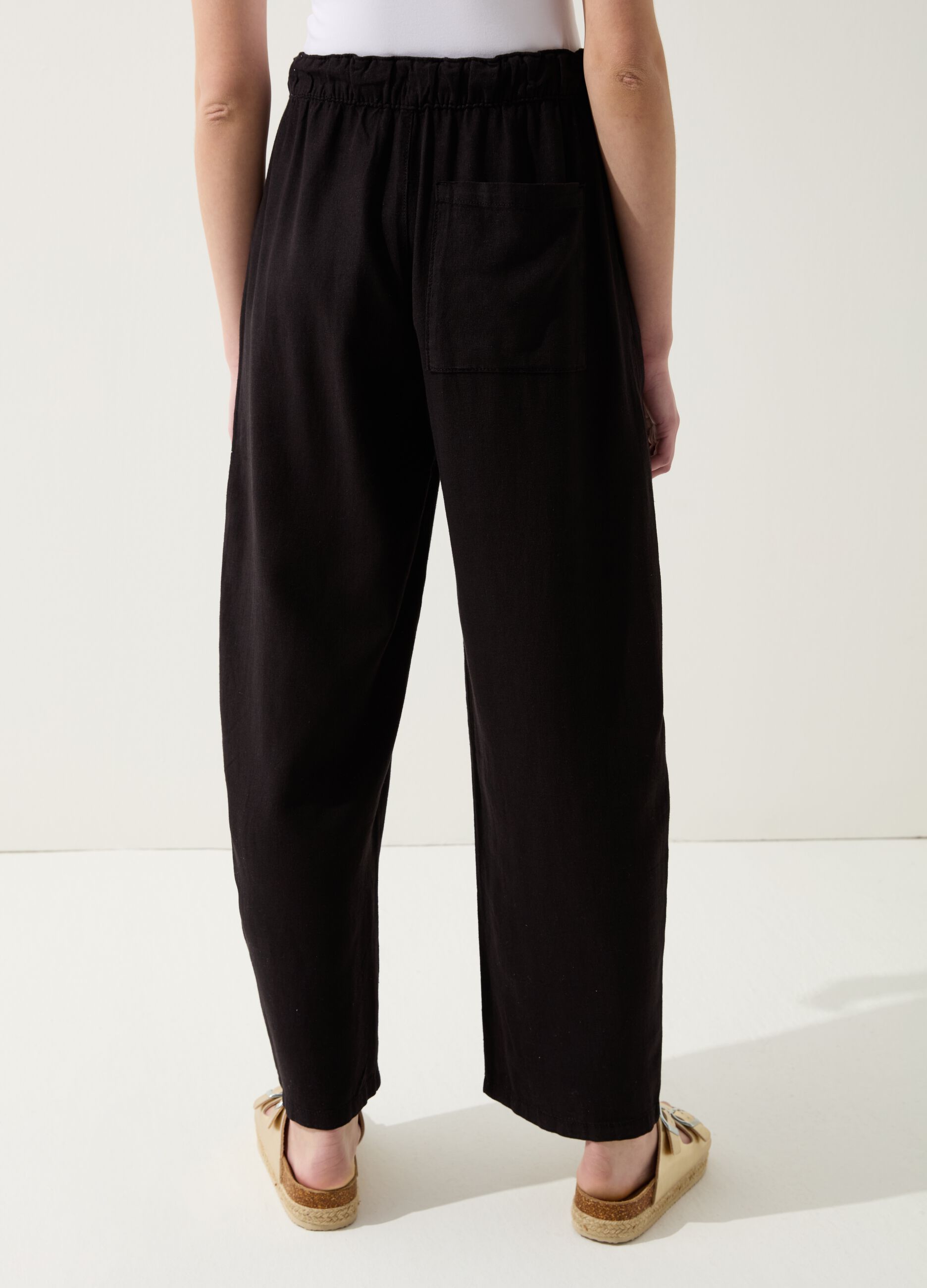 Balloon-fit trousers with drawstring
