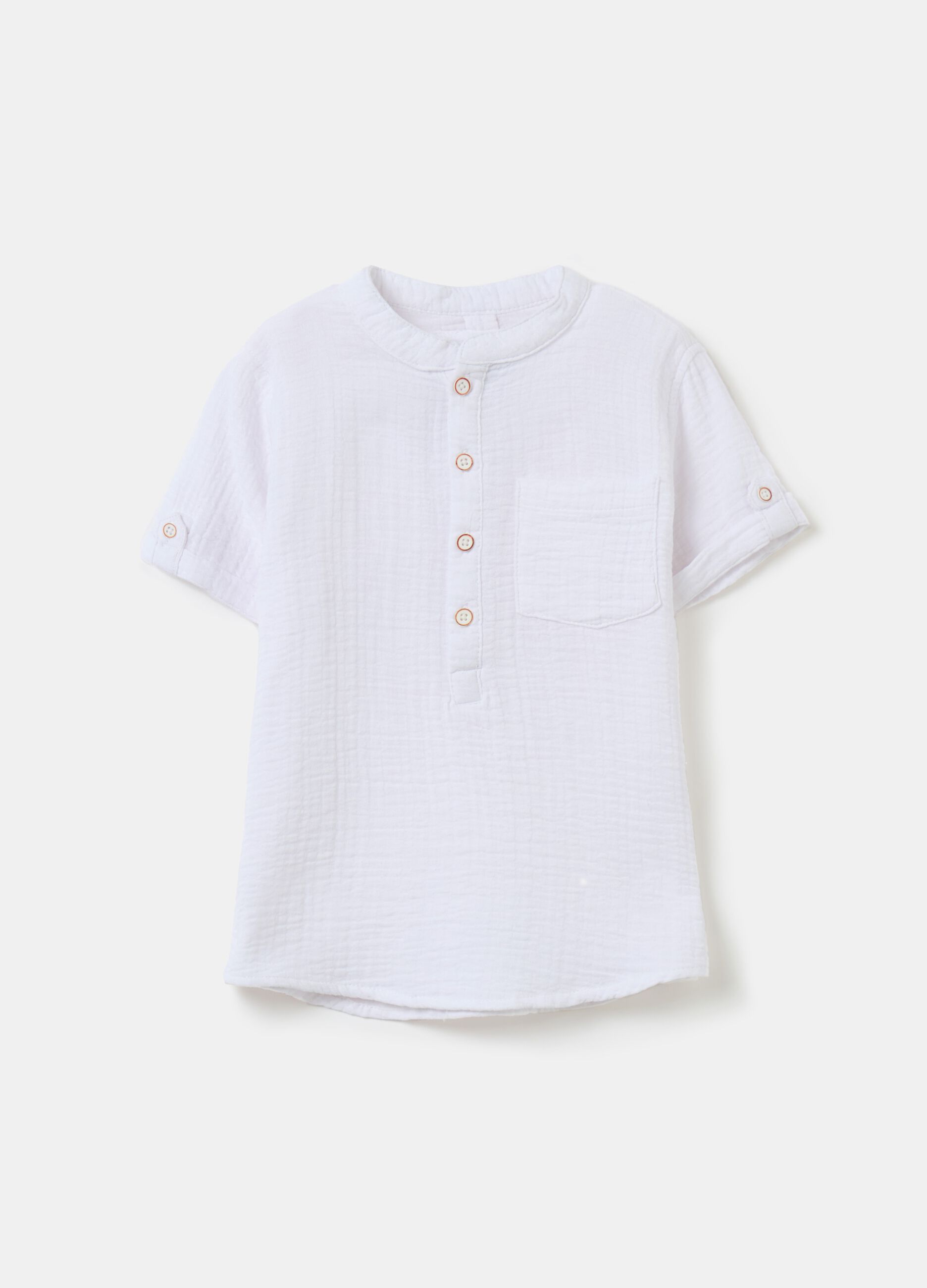 Camicia in tessuto goffrato