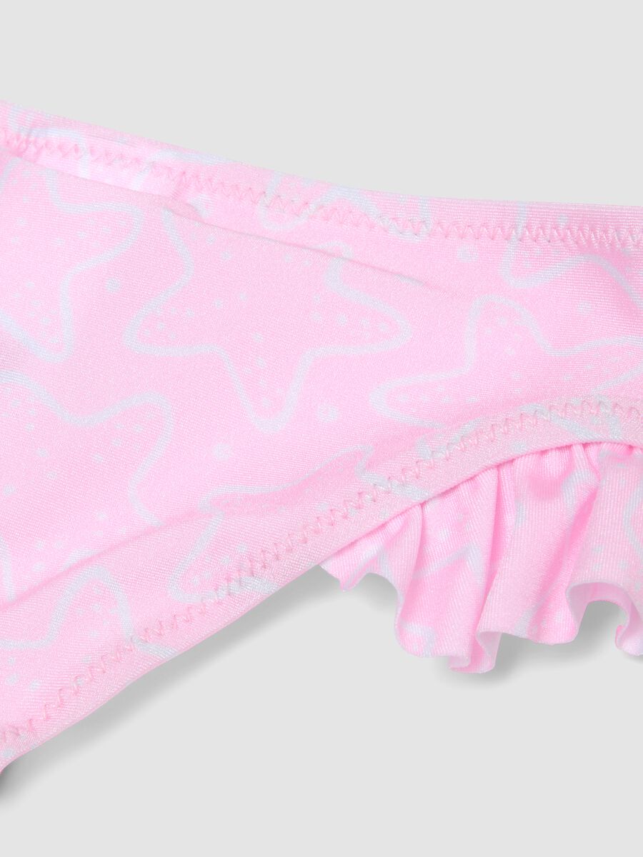 Pink baby swim briefs in stretch fabric with ruffles_3