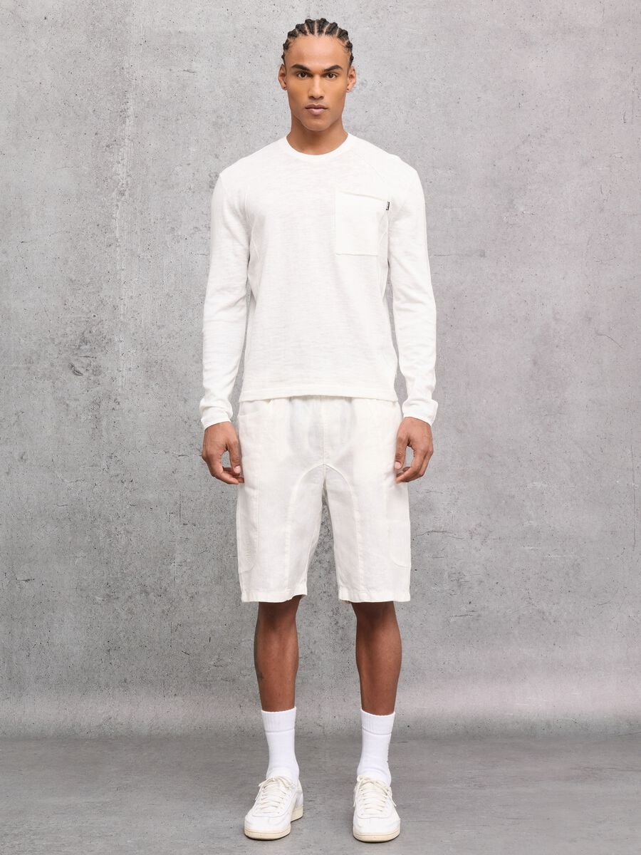 100% Linen Shorts White_1