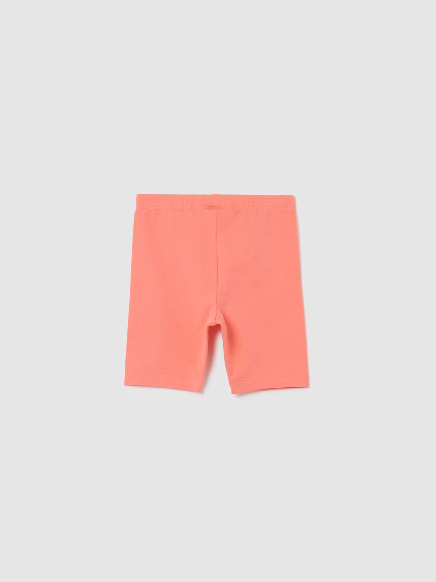Pink cotton blend baby shorts regular fit_1