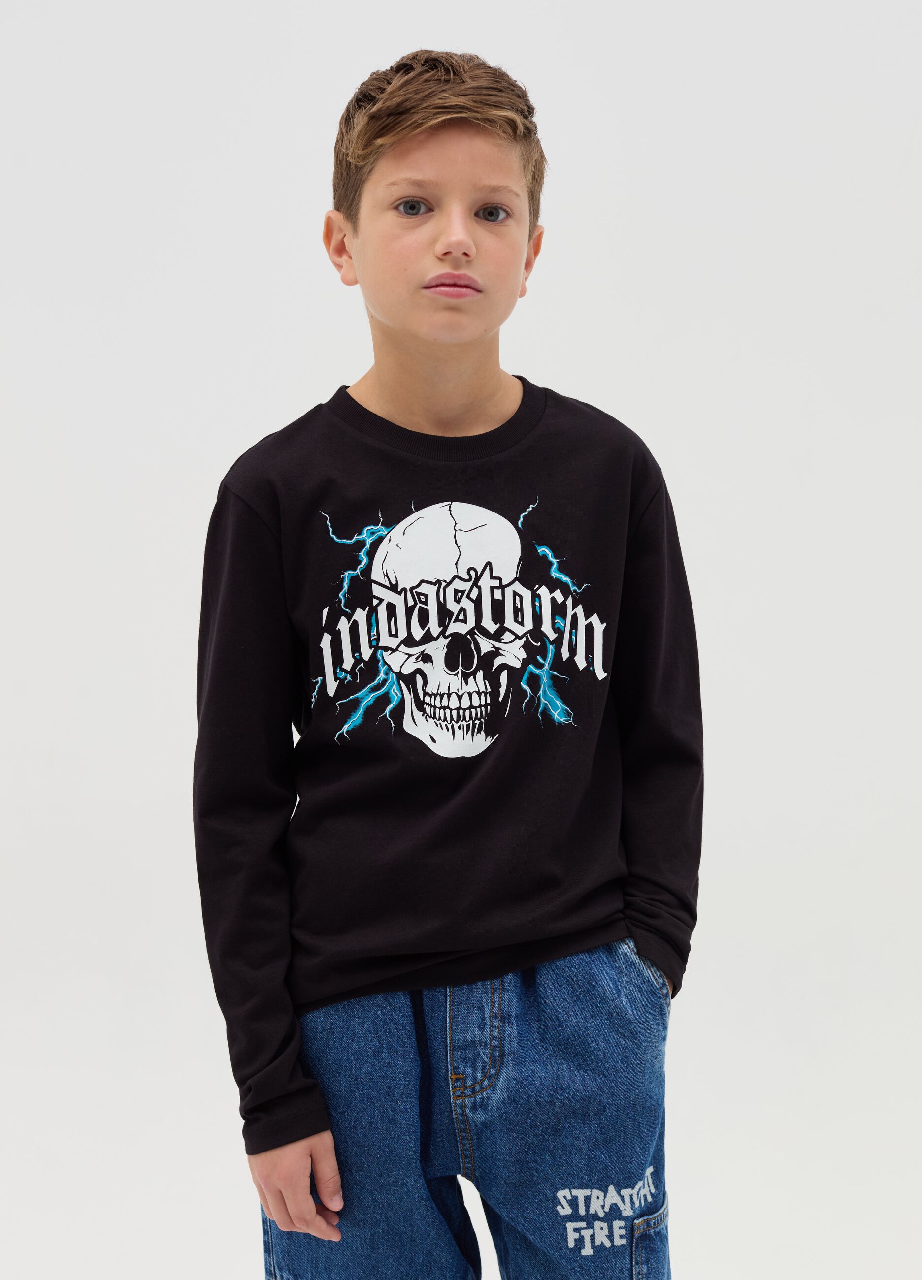 Long-sleeved T-shirt with print