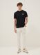 Black printed T-shirt in pure cotton, regular fit_1