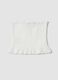 White ruched stretch-fabric top_4