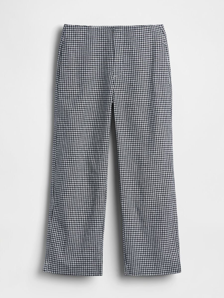 Checked linen-blend trousers_5