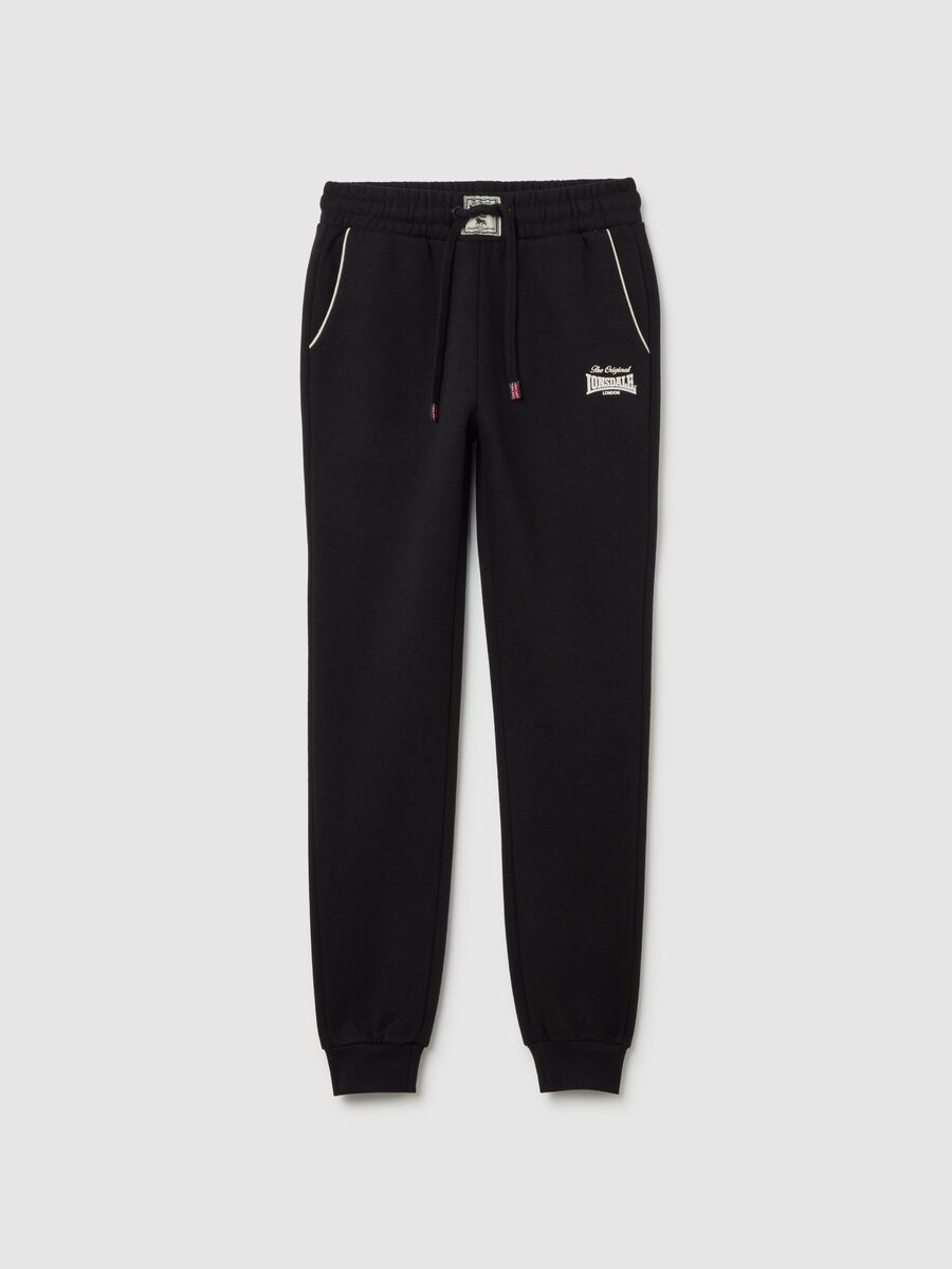 Pantaloni in misto cotone neri regular fit_0