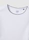 White pure cotton regular fit T-shirt with contrast stitching_1