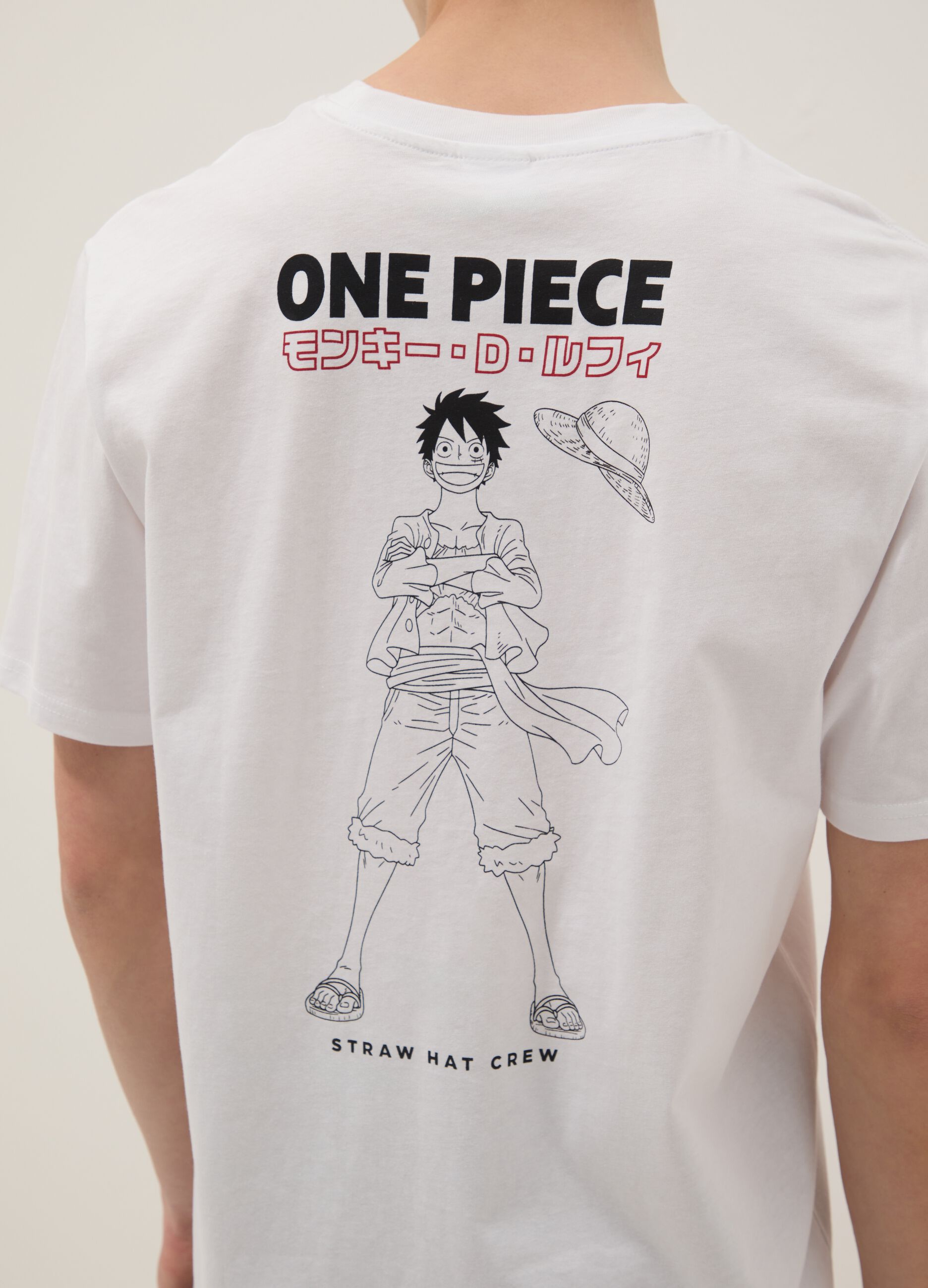 White One Piece print T-shirt in pure cotton, relaxed fit