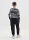 Black stretch cotton cargo trousers for boys_1