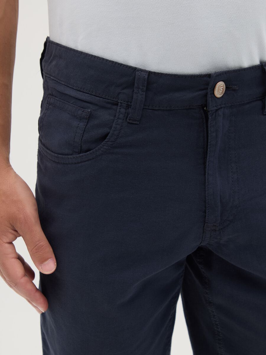 Men's Blue Cotton Regular Fit Shorts_2