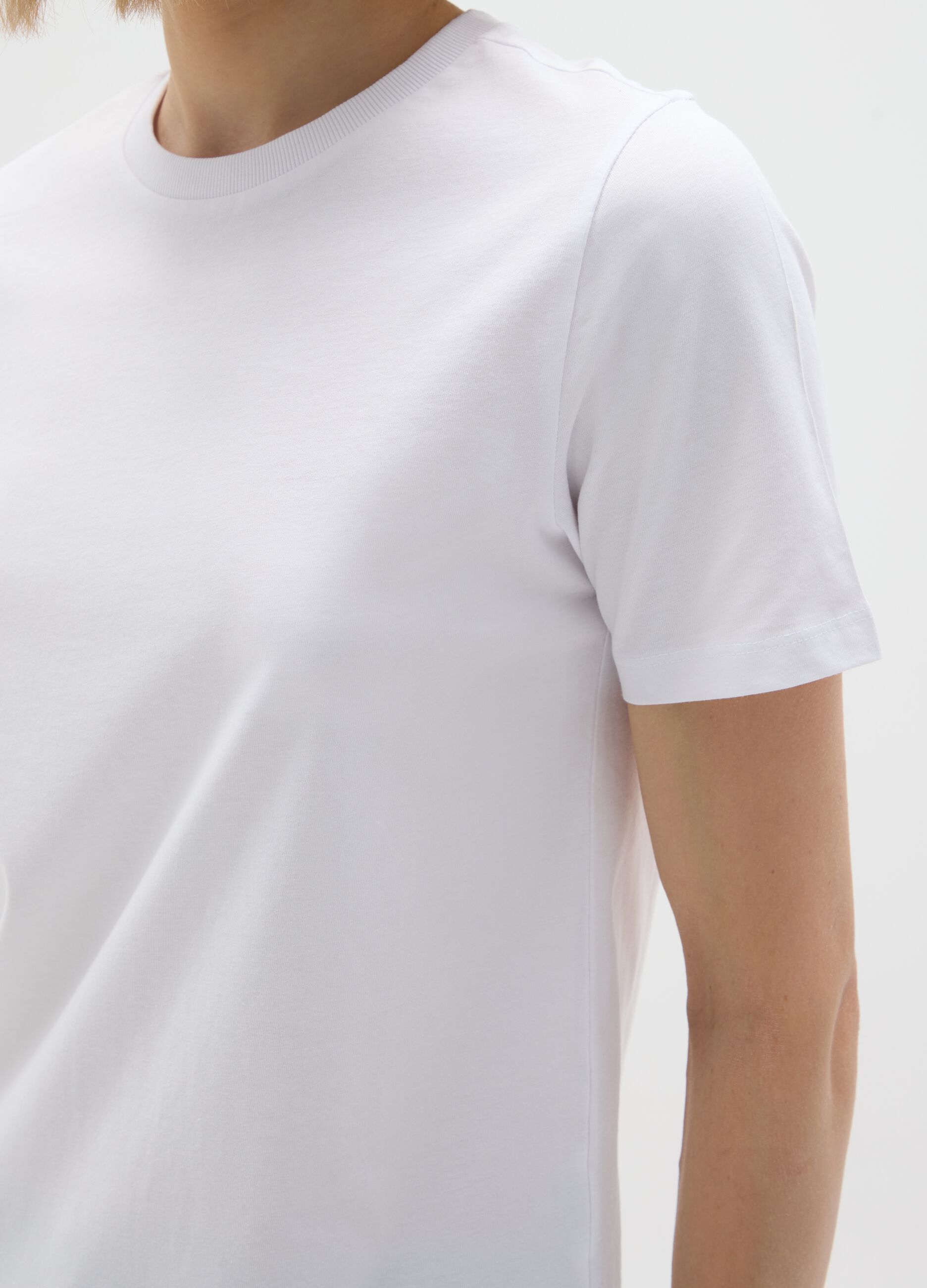White pure cotton t-shirt regular fit