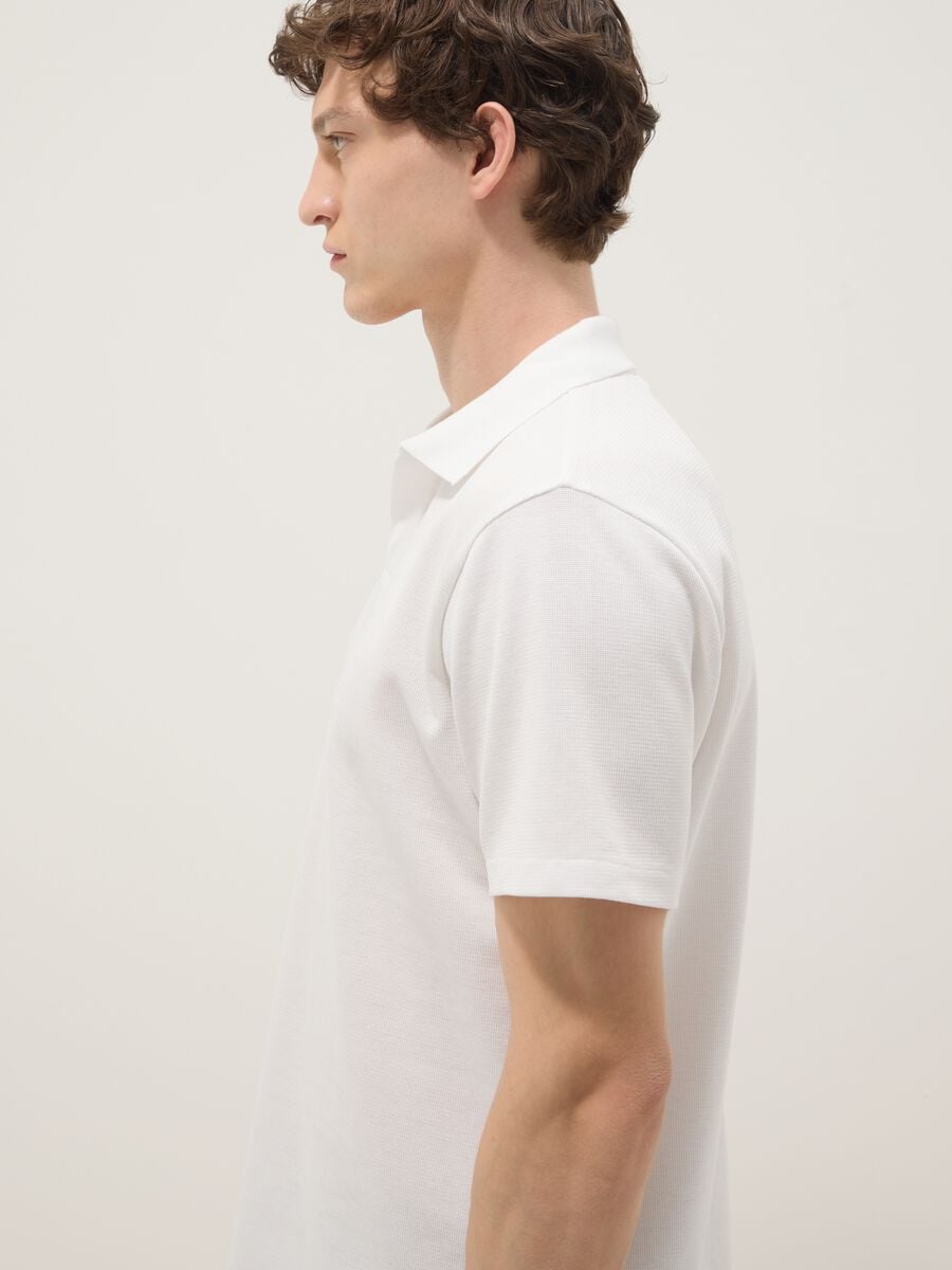 White stretch cotton polo shirt_2
