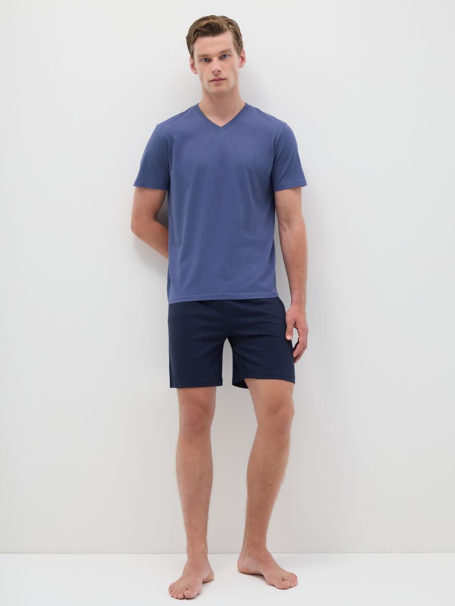 Blue pure cotton regular fit pyjama_0