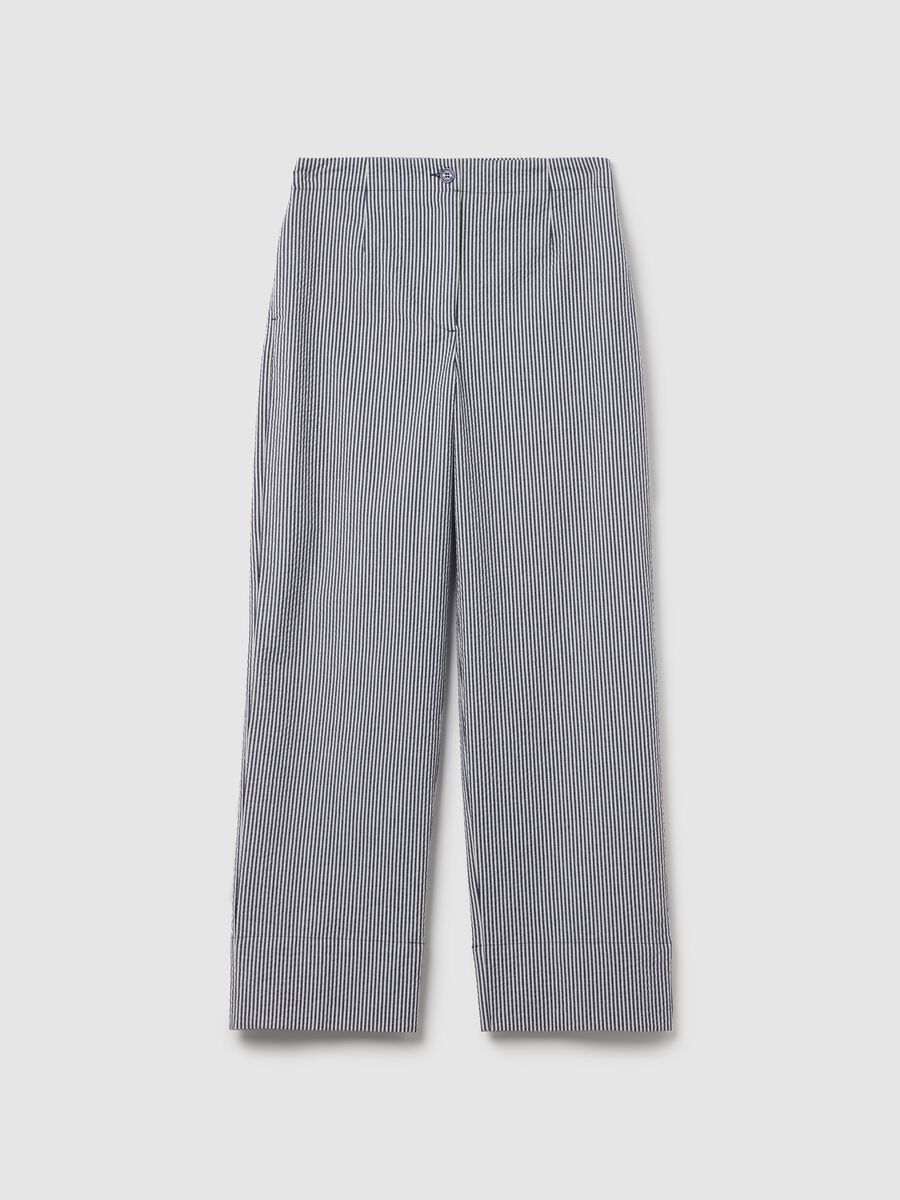 Wide-leg trousers with thin stripes_4