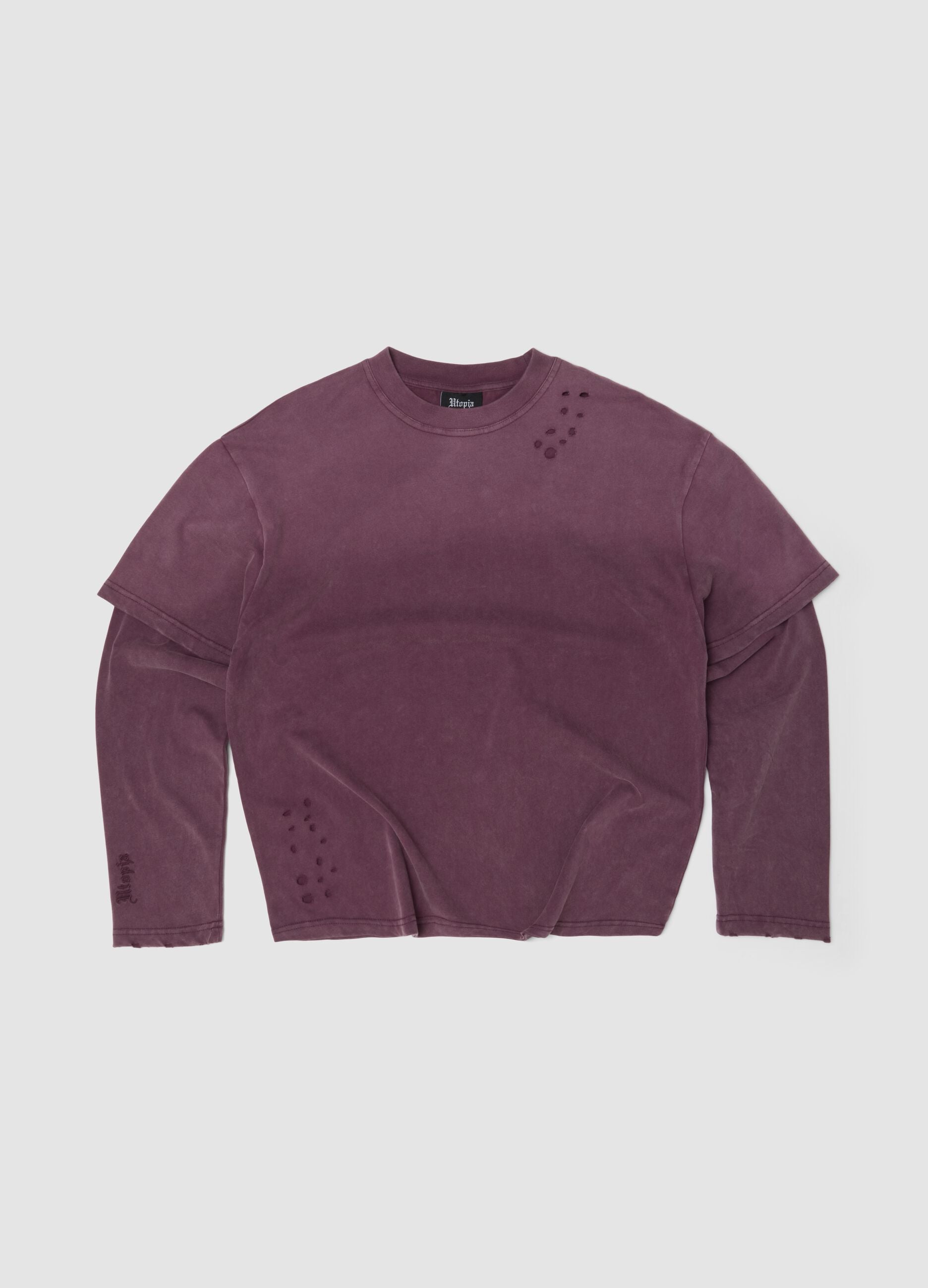 Double Longsleeve Sunfaded Burgundy