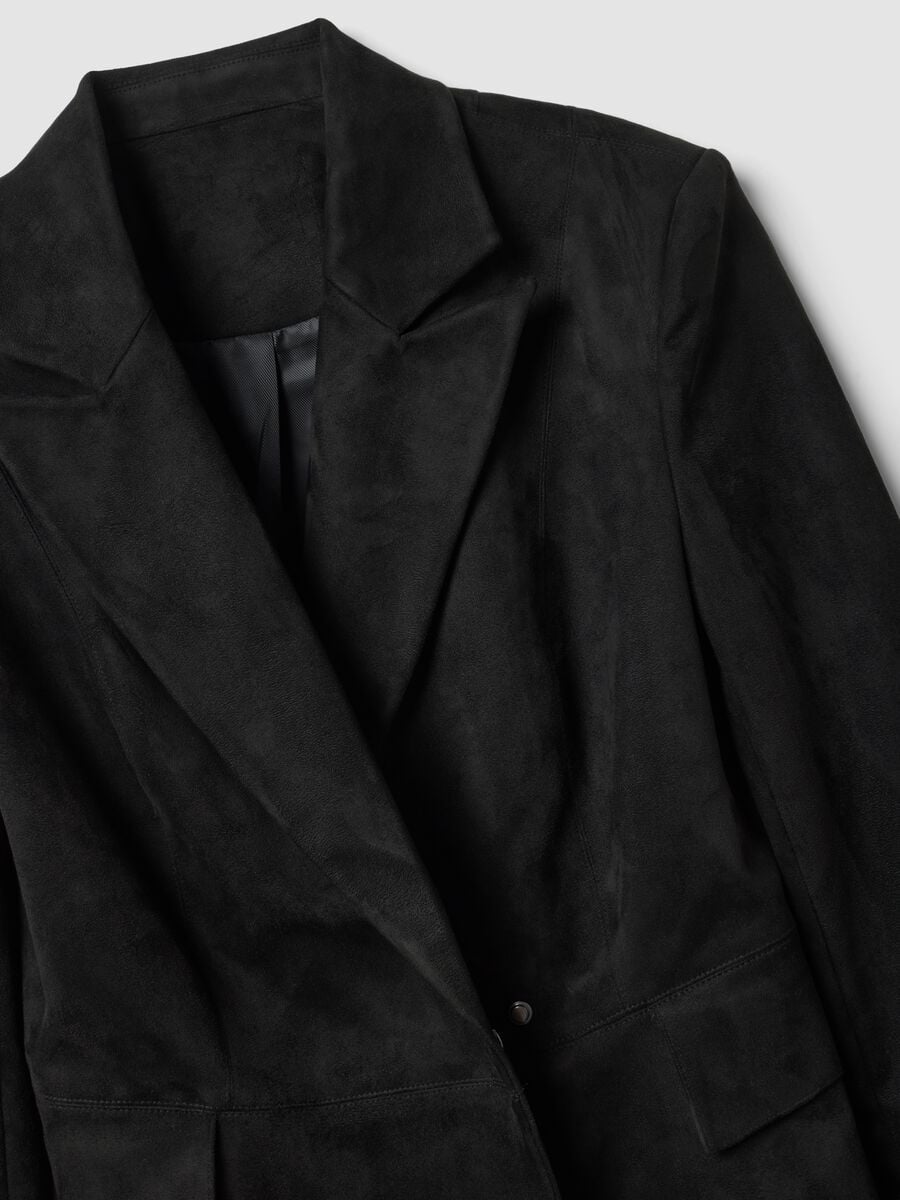 Faux Suede Blazer Black_7