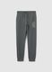 Boy's grey cotton regular fit trousers with print_3