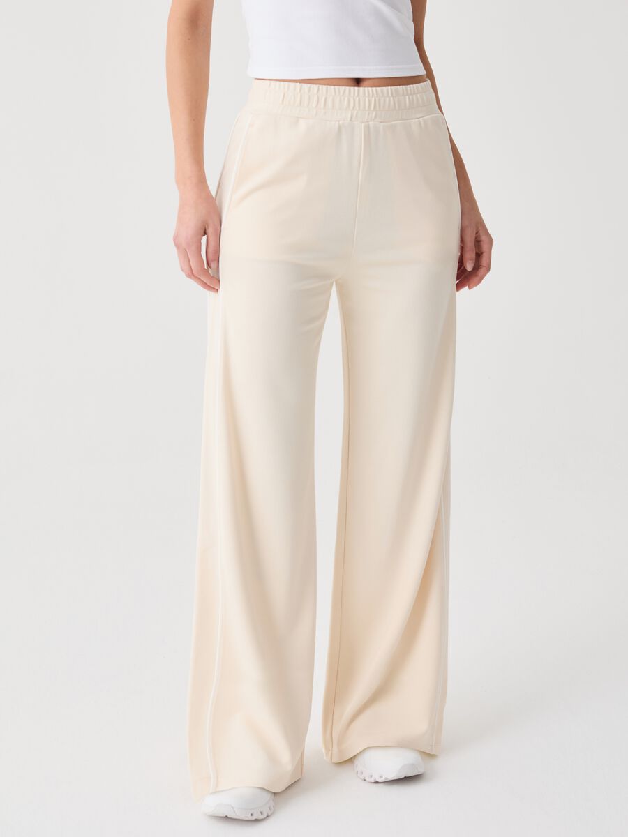 ALTAVIA STUDIO palazzo trousers with contrasting piping_1