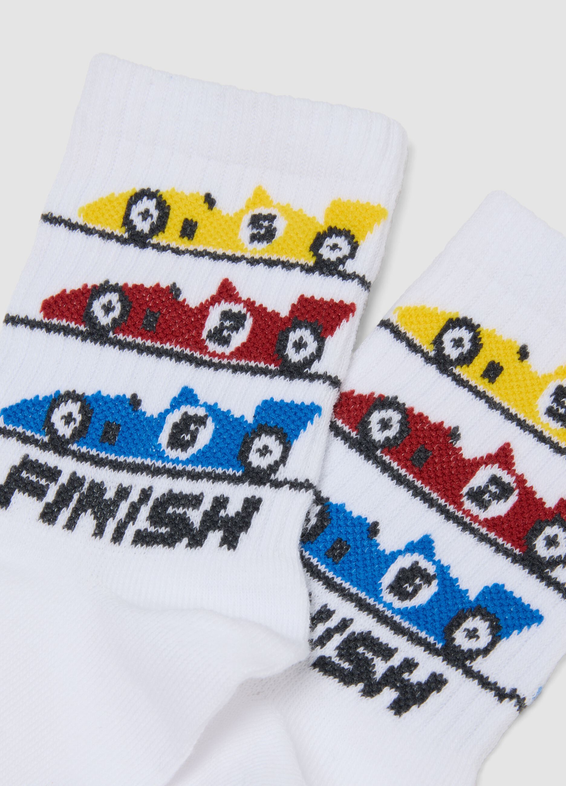 Boys&rsquo; multicolour organic stretch cotton ankle socks 3-pack