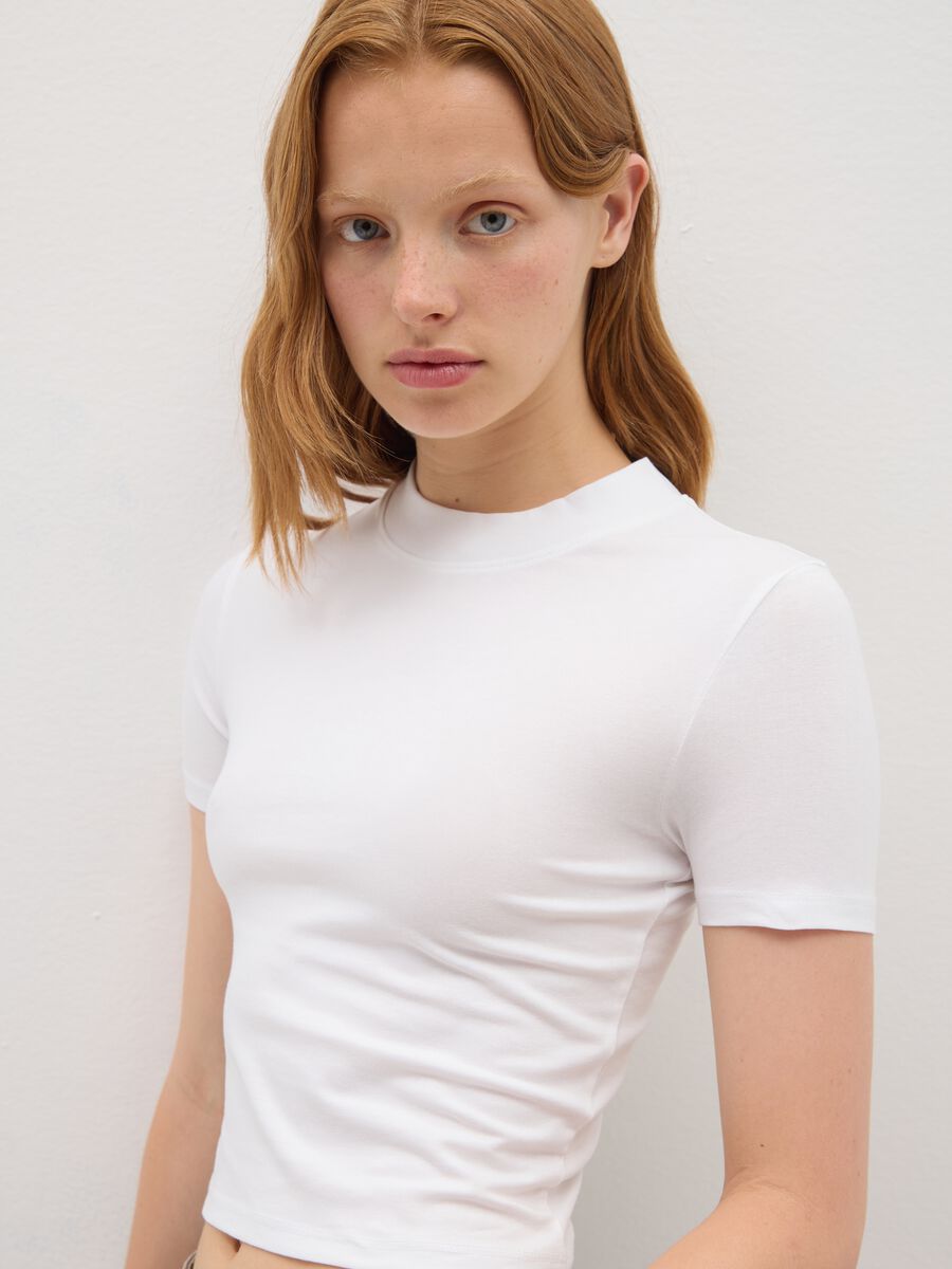 White women's stretch cotton T-shirt_2