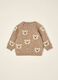 Beige wool-blend crew-neck jumper with teddy bear motif_2