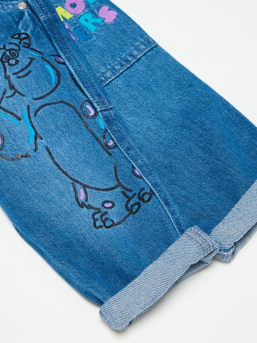 Jeans in cotone con stampa Monsters & Co._2