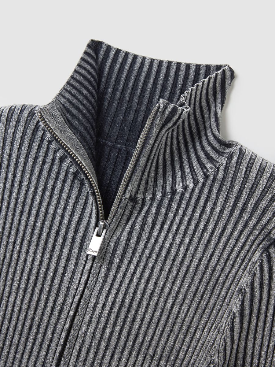 Full-Zip Ribbed Knit Vintage Grey_6