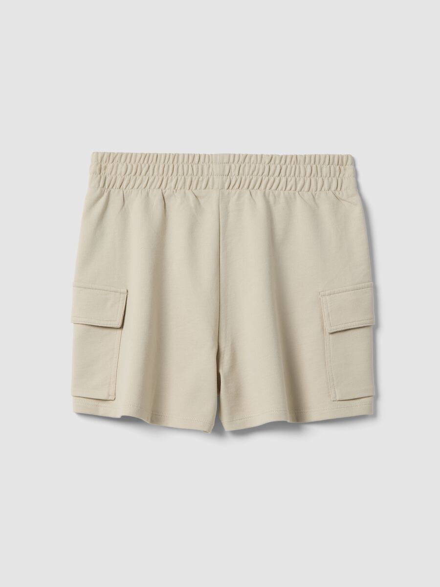 Shorts cargo in misto cotone beige da ragazza relaxed fit_1
