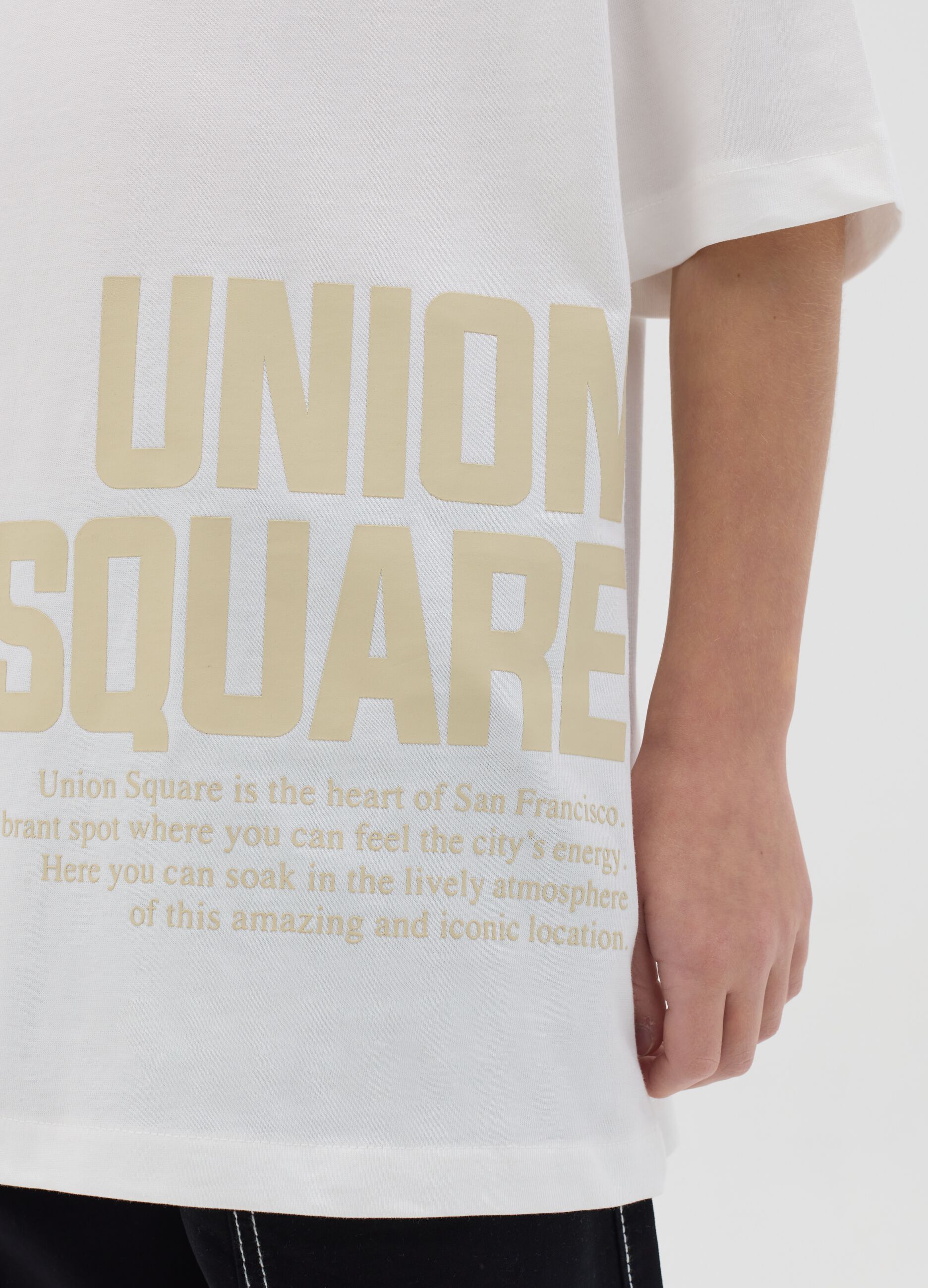T-shirt over fit in cotone con stampa "Union Square"