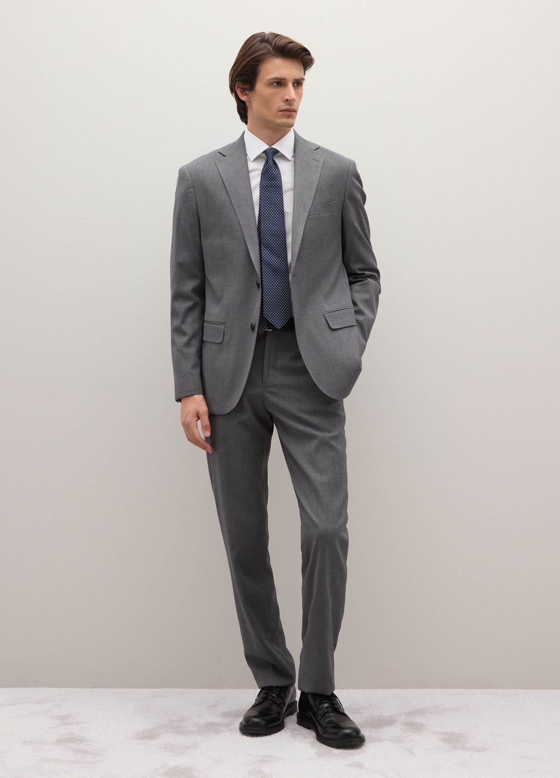 Grey Regular Fit Trousers