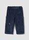 Blue ribbed over-fit trousers with patch pockets_0