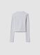 Grey stretch organic cotton T-shirt with ribbed neckline and cat print_4
