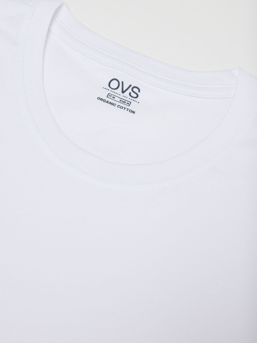 Tripack white crew neck T-shirts in pure cotton regular fit_5