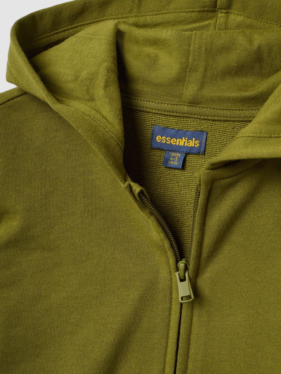 Felpa verde con cappuccio in puro cotone organico per bambino regular fit_2