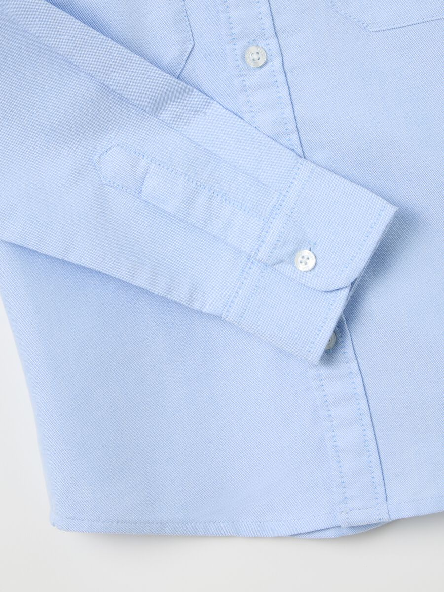Children's blue regular fit pure cotton shirt_2