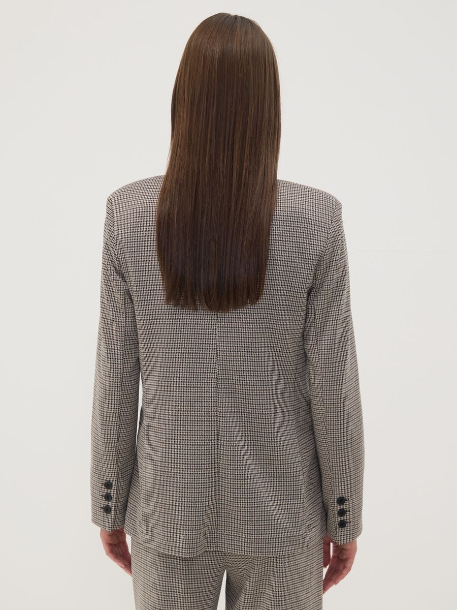 Blazer beige in viscosa elasticizzata a fantasia_3