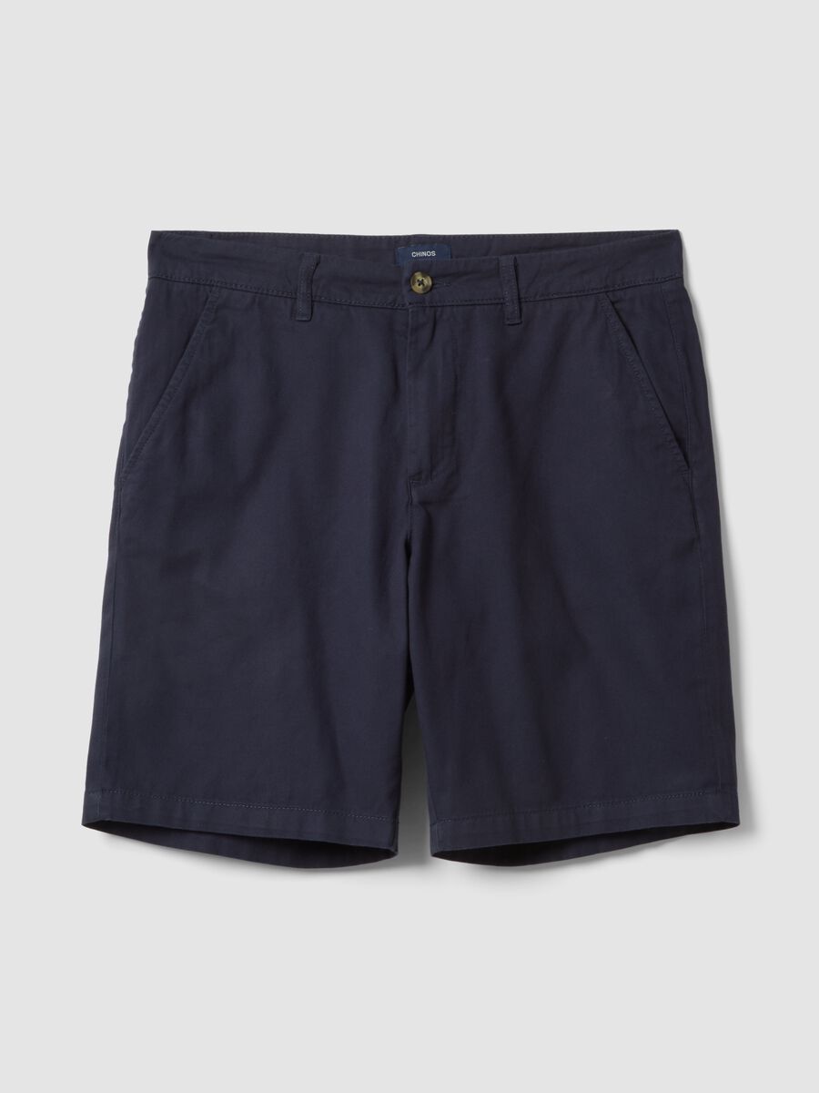Blue cotton chino bermuda shorts, regular fit_4