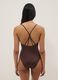 Brown stretch swimsuit with embellished straps_3
