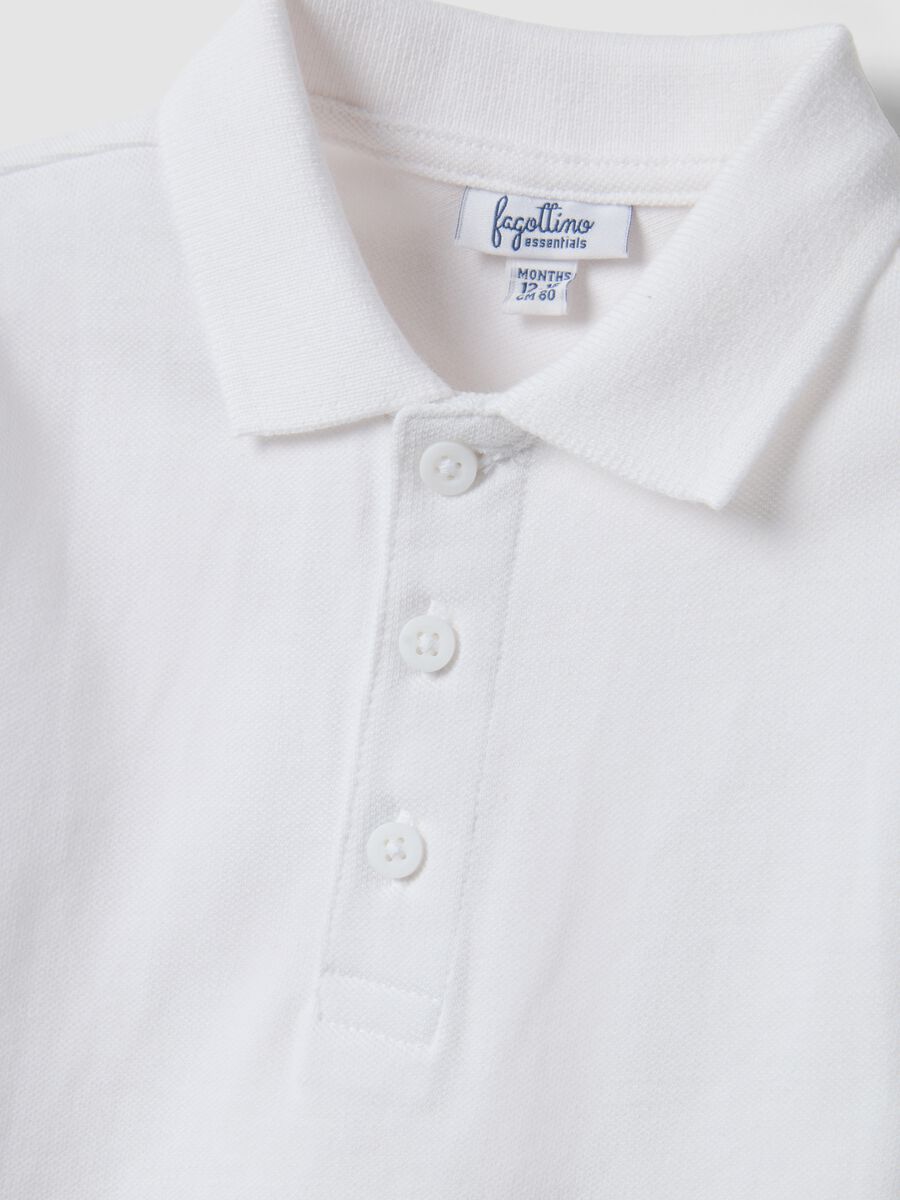 Polo in puro cotone organico bianca da bimbo regular fit_2