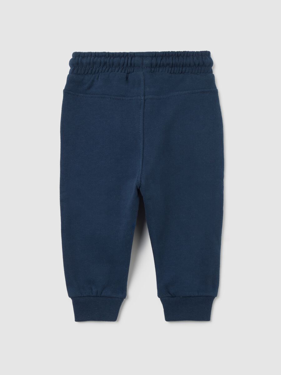 Pantaloni da bimbo in puro cotone blu regular fit_1
