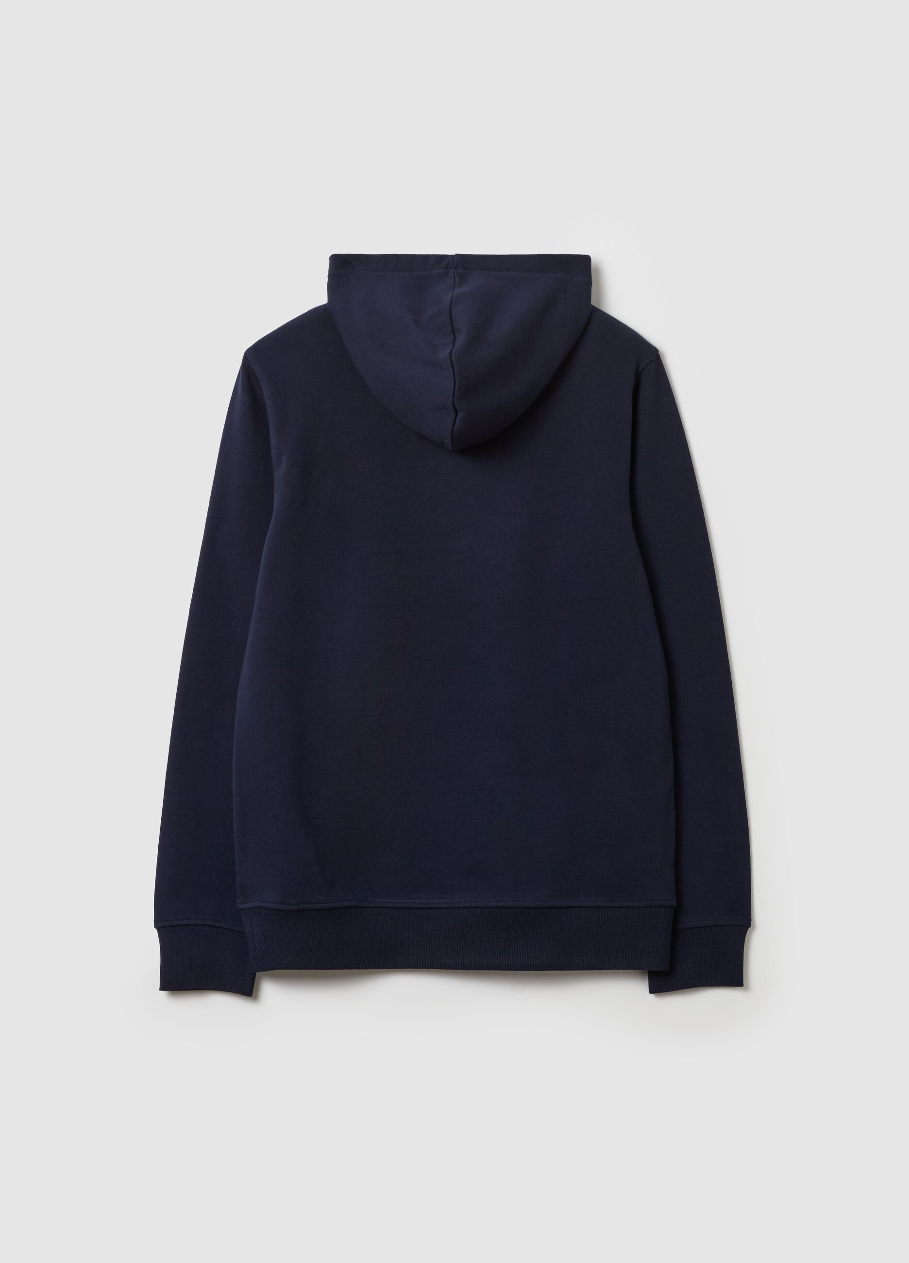 French terry sweatshirt with hood and print