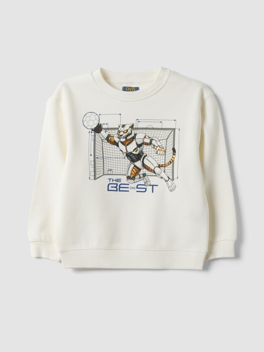 White organic cotton crew-neck sweatshirt_0