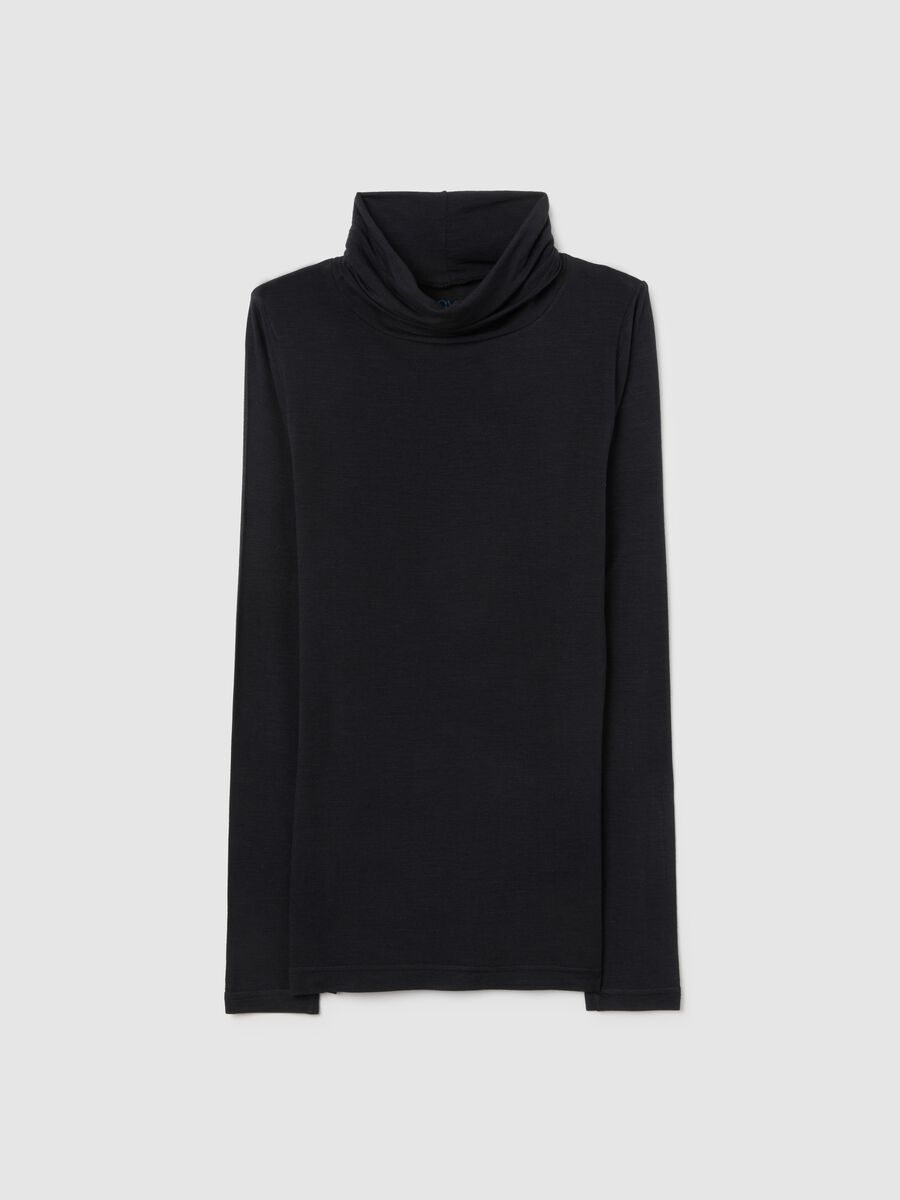 Black Regular Fit Turtleneck Jumper_4