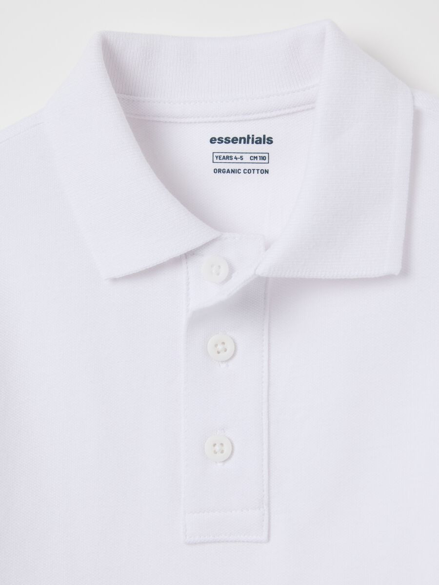 Essential white polo shirt in organic cotton_3
