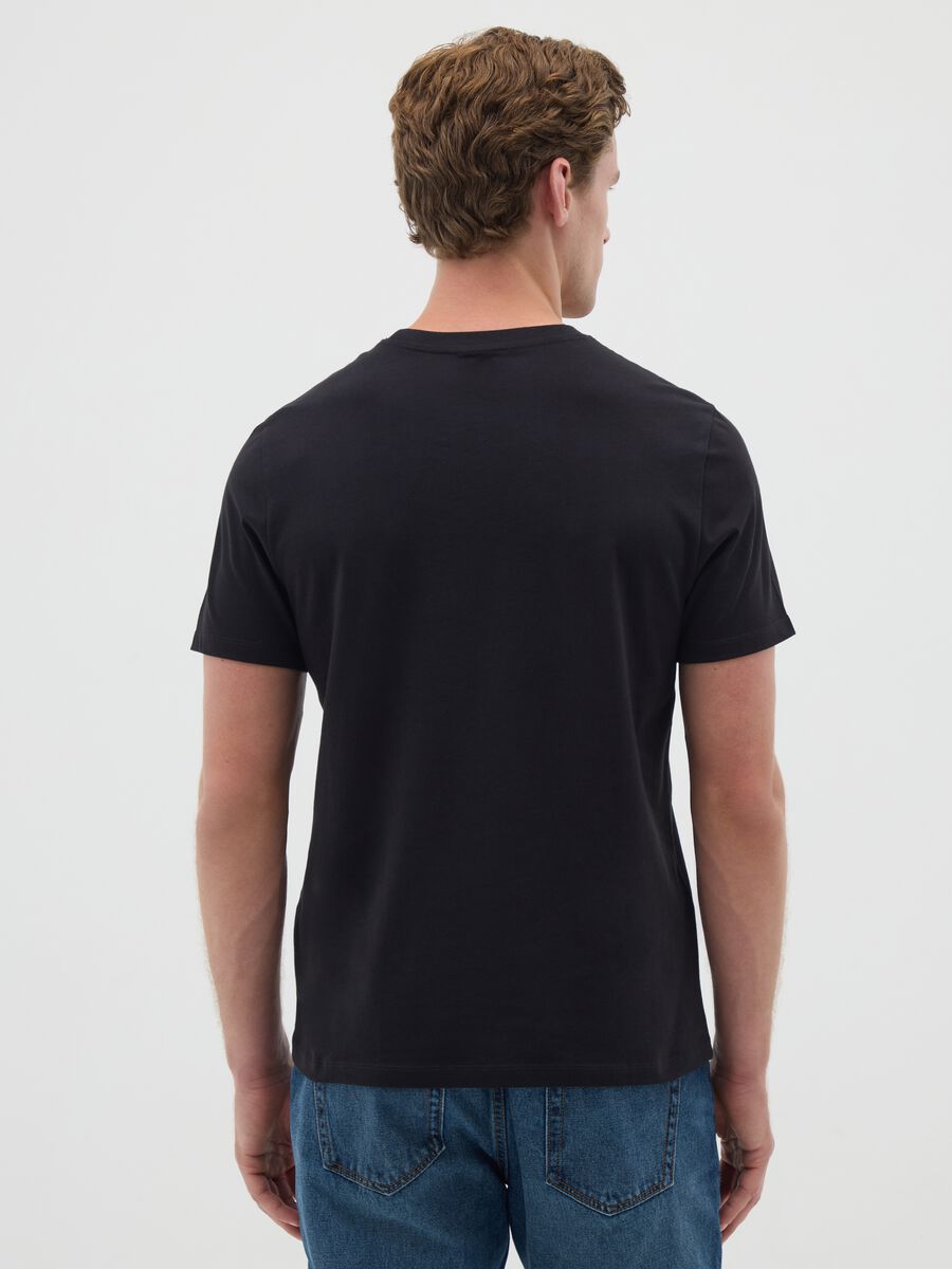 Black cotton regular fit T-shirt_3