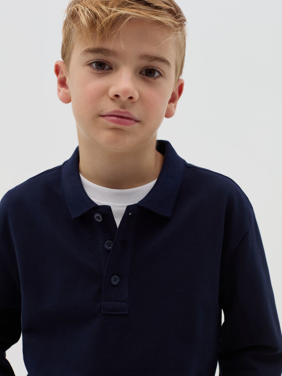 Organic cotton polo shirt with long sleeves_2