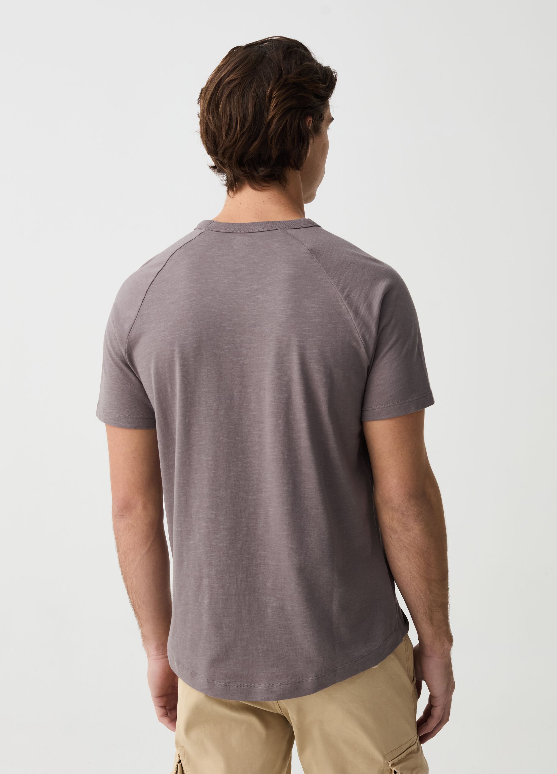 Slub jersey T-shirt with round neck
