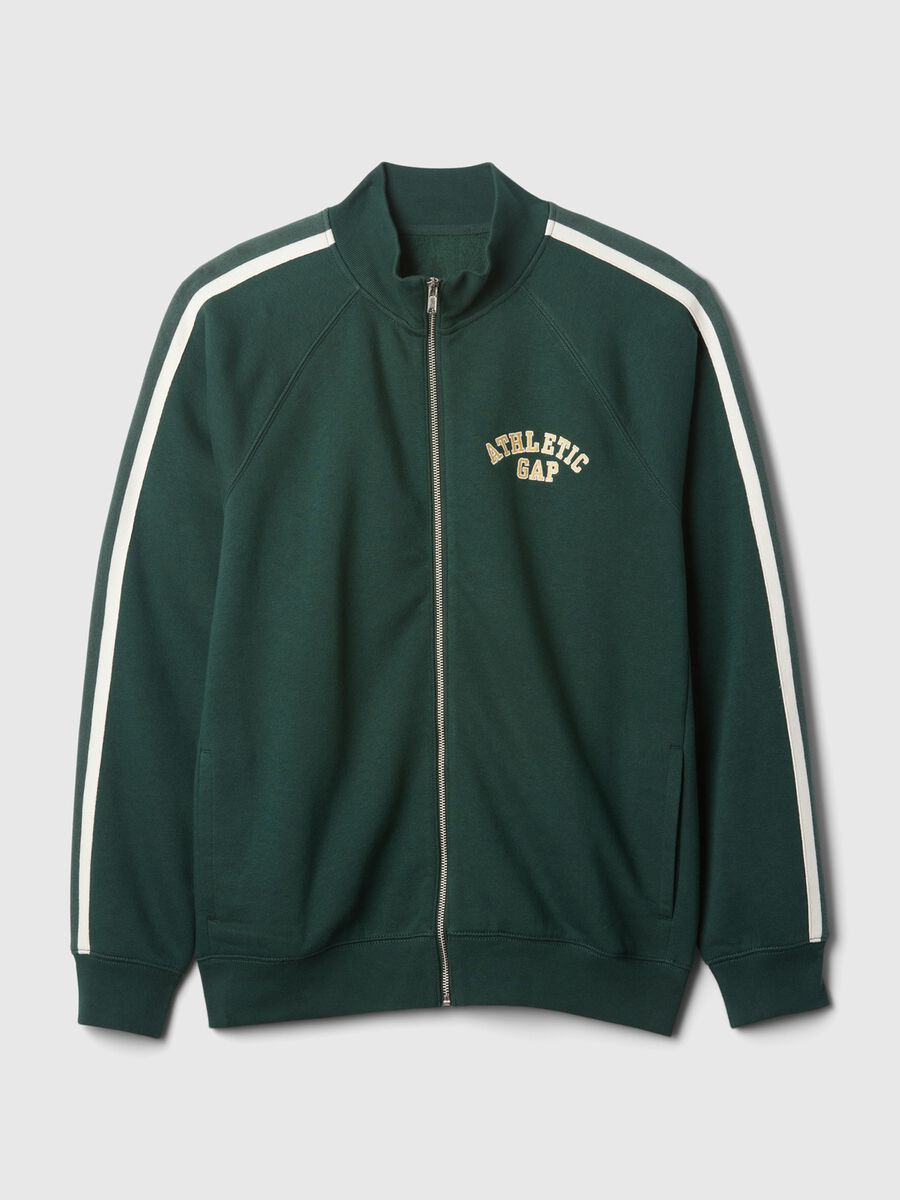 Full-zip con bande rigate e ricamo Athletic_4